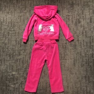 Juicy Couture Pink Velour Tracksuit Toddler 3T